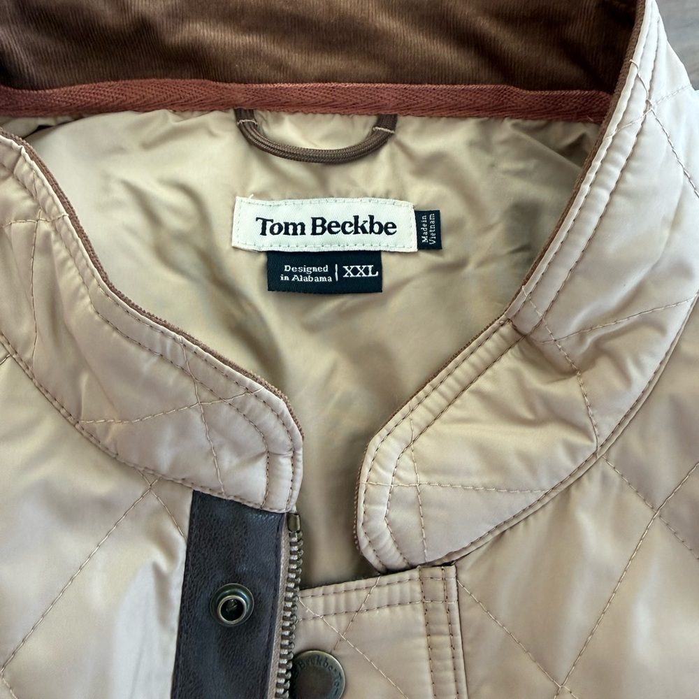 Tom Beckbee Tan Quilted Vest